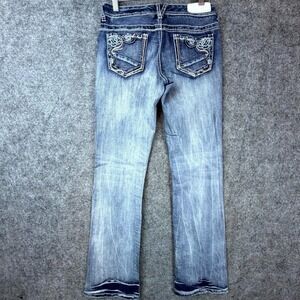 Vanity Premium Collection Curvy Bootcut Jeans Womens 27 Y2K Blue Distressed